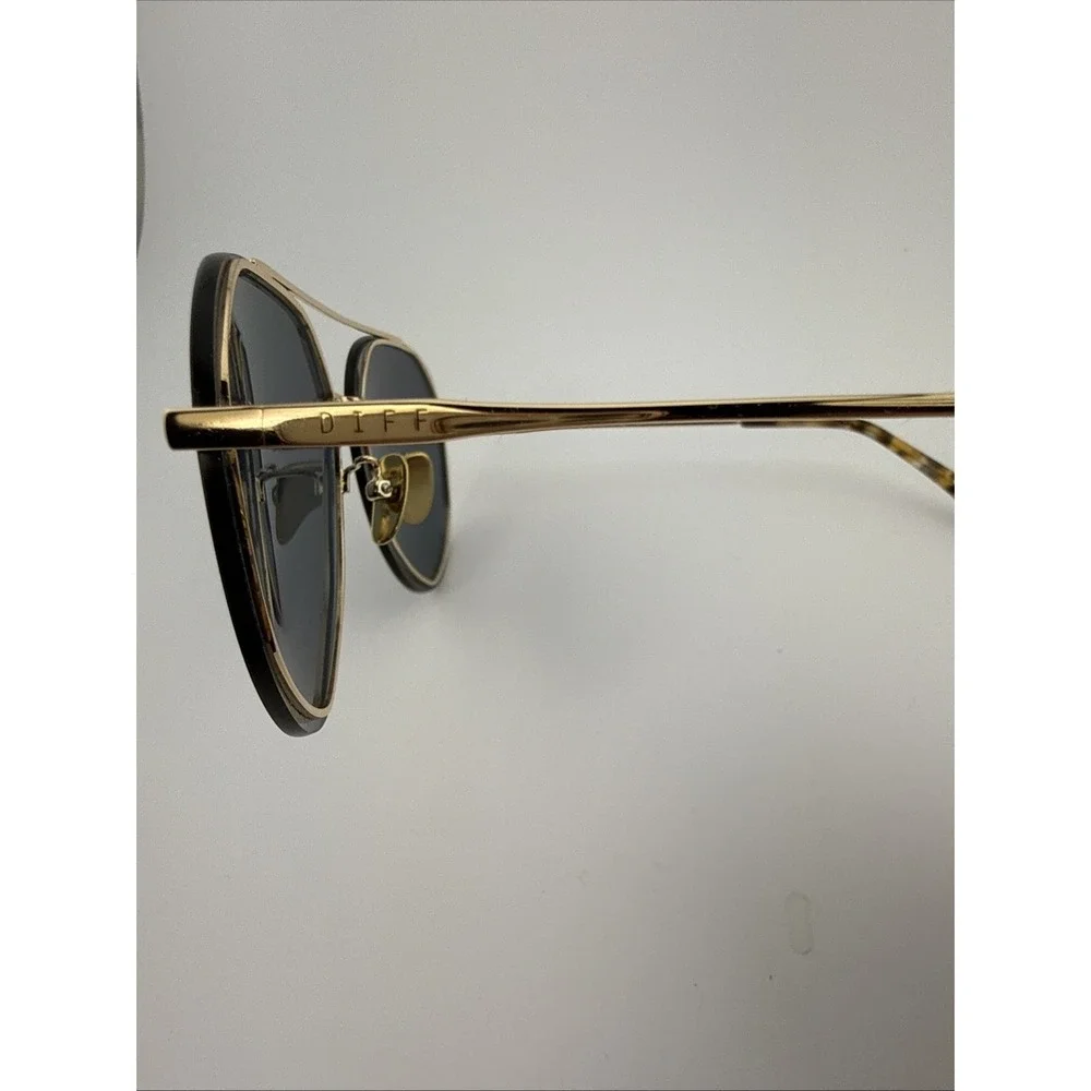DIFF Lenox Sunglasses Gold frame Blue Lens GD BL 122p polarized